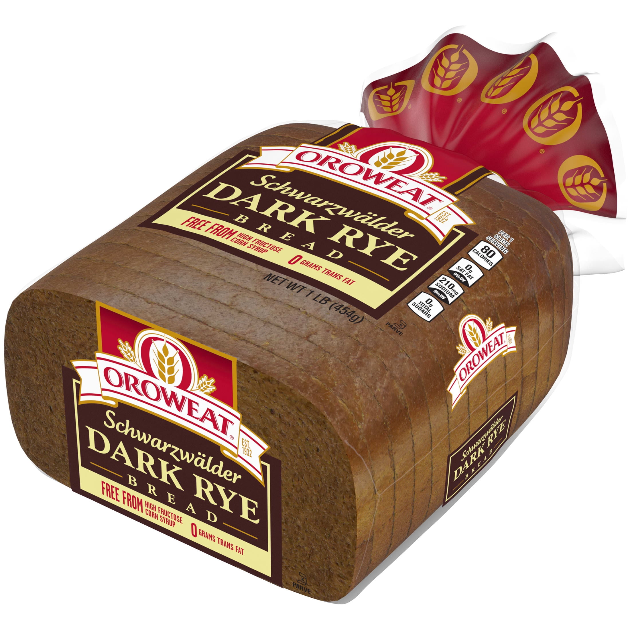 Oroweat Schwarzwalder Rye Bread, 16 oz, Dark Rye Bread, Bag