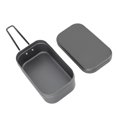 thumbnail image 2 of Camping Lunch Box, Portable Aluminum Food Container With Foldable Handle For Outdoor Cooking, 6.5 X 3.9 X 2.6", 2 of 8