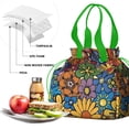 thumbnail image 4 of Pioneer Flower Floral Print Pattern Drawstring Lunch Bag Women - Drawstring Lunch Bag Insulated for Work Office - Stain-Resistant Large Lunchbags for Women with Multi-Pockets, 4 of 6