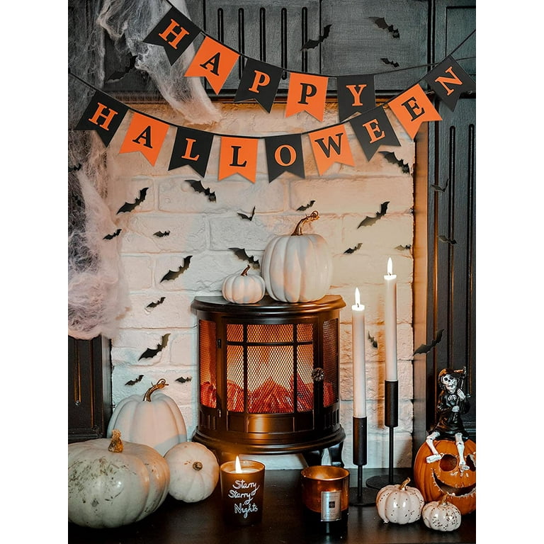 Halloween Decoration Set – Honeycomb Balls, Bats, Banners & More For Spooky Decor