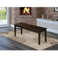 thumbnail image 2 of East West Furniture Capri Kitchen Bench with Wood Seat, 51x15x18 Inch, Cappuccino, 2 of 5