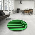 thumbnail image 4 of Ahgly Company Machine Washable Indoor Round Transitional Lime Green Area Rugs, 8' Round, 4 of 7