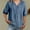 Blue, variant on Tweang Cotton Tunic Tops for Women V Neck Embroidered Shirt Embroidery Plain Top Summer Floral Short Sleeve Tee Turn-down Collar Boho Summer Graphic Tees Cotton Yarn Long Sleeve Shirt Blue L