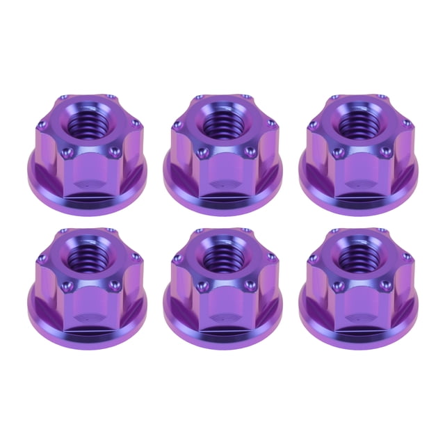 Tuerca de Eje de Rueda de Motocicleta M5x0.8 Única Bargains Tornillo de Tuerca Azul Púrpura Aleación de Titanio GR5 para Coches/Motocicletas/Bicicletas 6 Pcs