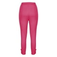 thumbnail image 6 of Puntoco Pants for Women Women'S Summer High Waisted Solid Color Capris Matching Slim Fitting Yoga Gym Pants On Clearance Hot Pink 10(XL), 6 of 6
