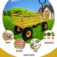 thumbnail image 5 of KOFUN Wagon Cart, Lawn & Garden Utility Cart, Beach Wagon, Metal Steel Mesh Heavy Duty Garden Cart with Removable Sides for Outdoor Lawn Landscape, Weight Capacity 400 lbs, Yellow, 5 of 8