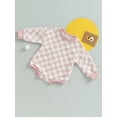 thumbnail image 3 of Wassery Baby Girls Boys Sweatshirt Rompers Checkerboard Print Long Sleeve One Piece Jumpsuit 6 12 18 24 Months Newborn Infant Cute Clothes, 3 of 8
