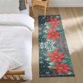 thumbnail image 3 of Yayeee Runner Rug for Bedroom 2'x6' Machine Washable Hallway Non Slip Mat, Christmas Poinsettia, 3 of 8