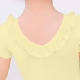thumbnail image 4 of BFHHYA Girls Ballet Leotards Round Neck Ruffle Trim Short Sleeve Ballet Dance Solid Color Bodysuits for Girls 3-15 Years, 4 of 4