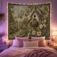 thumbnail image 2 of Birdhouse with Baby Birds in a Blossoming Garden Serene Vintage for Nature Lovers Cottagecore Home Decor Housewarming Gift Tapestry Wall Hanging for Living Room and Bedroom, 2 of 7
