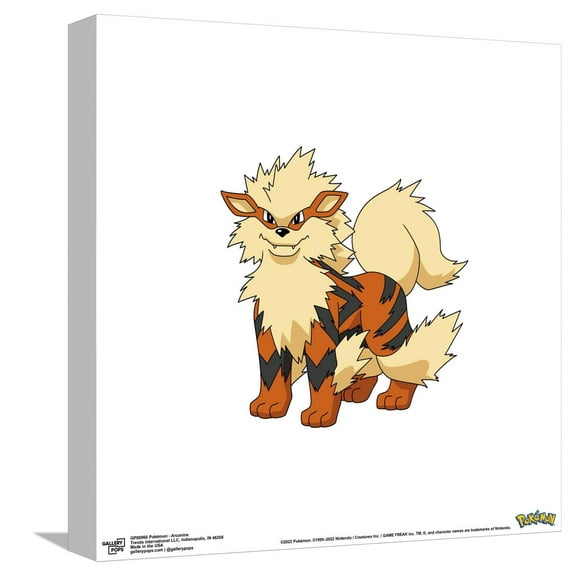 Gallery Pops Pokémon - Arcanine Canvas Wall Art, Unframed Version, 12" x 12"