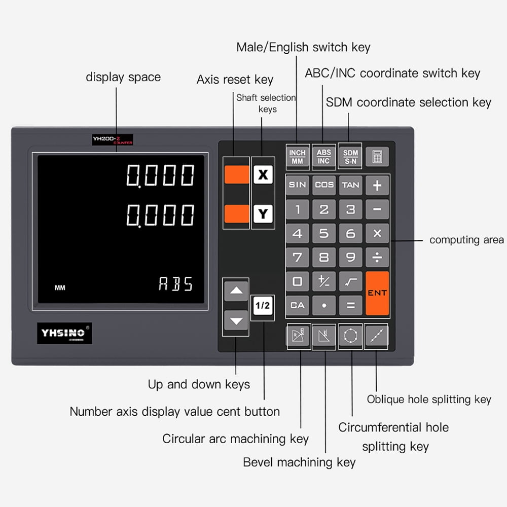 2 Axis Dro Set Digital Readout Kit With Linear Scales 5U 5V TTL DB9