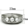 thumbnail image 2 of Luxe Jewelry Designs Men's Stainless Steel Ring with Cubic Zirconia - Size 13 (Pack of 2), 2 of 4