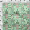 thumbnail image 2 of oneOone Georgette Viscose Mint Fabric Floral|Horse & Geometric Patchwork Fabric For Sewing Printed Craft Fabric By The Yard 42 Inch Wide, 2 of 4