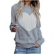 thumbnail image 2 of Suéter de cuello redondo para mujer, camiseta holgada de manga larga con cuello redondo, blusa para mujer, 2 of 3