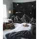 thumbnail image 2 of Tapiz de luna de montaña para colgar en la pared, estrellas, blanco y negro, decoración del hogar (50 x 60 pulgadas) ER, 2 of 5