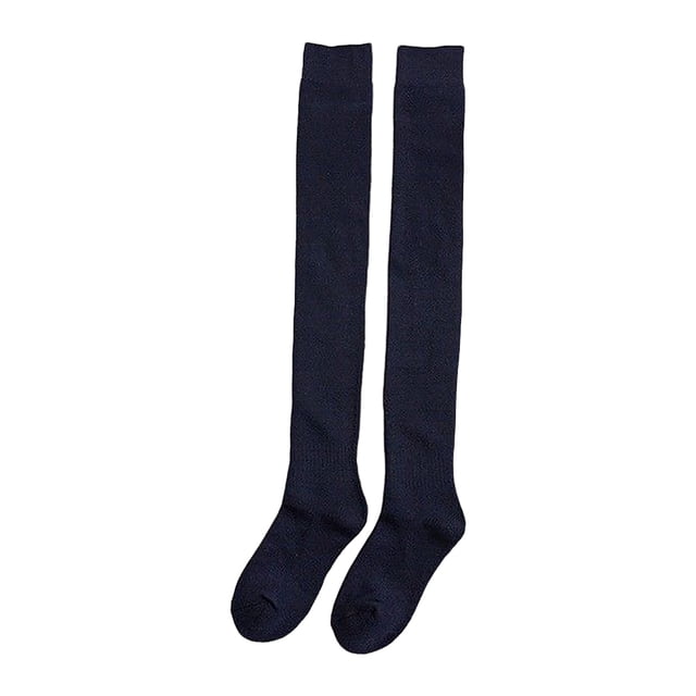 Medias largas Minnieouse 1 par para mujer Otoño Invierno por encima de la rodilla Azul oscuro