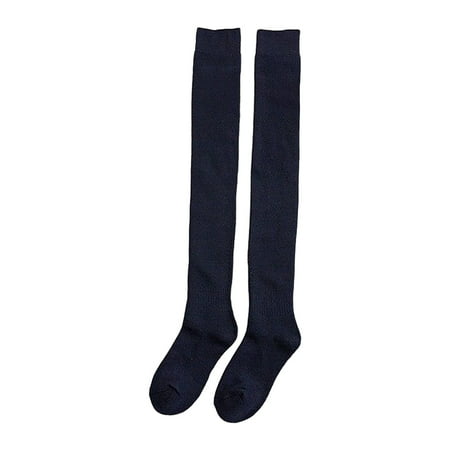 

maytalsoy 1 Pair Women Long Stockings Autumn Winter Over the Knee Adults Dress Tight Socks Solid Color Supplies for Ladies Girls Dark Blue
