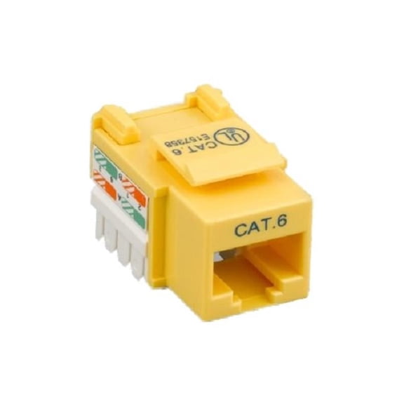 CableWholesale Cat6 RJ45 Female to 110 Punch Down Keystone Jack, Yellow