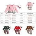 thumbnail image 3 of mgoYE Newborn Infant Baby Girl Clothes Fall Winter Long Sleeve Bubble Romper Plaid Bow One Piece Jumpsuit Cute Outfits, 3 of 9