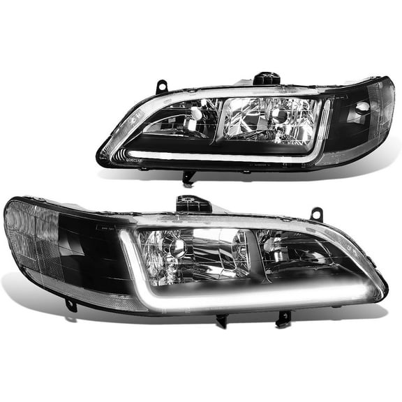 Headlights Black/Clear Side Turn Corner Led DRL Headlamp for 98-02 Accord CG