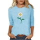 thumbnail image 1 of Camisetas Casuales de las Mujeres de Moda Impresa 3/4 Mangas Blusa Cuello Redondo para el Hogar Y Diario, 1 of 4