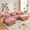 Pink, variant on Velvet U Shape Cloud Couch with 2 Ottomans, Free Combined 3 Seater Comfy Sofa with Bolster Armrest Pillows, Sofa for Living Room (Black)
