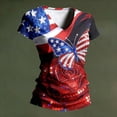 thumbnail image 6 of WEIWEN 250th Anniversary USA Shirt Women America 250 T Shirts V Neck Short Sleeve Celebration Patriotic USA Flag Printed 1776-2026 Tshirts Shirts for Women Tops Blue S, 6 of 7