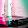 thumbnail image 6 of Music Note Earrings Musical Note Dangle Drop Charm 925 Sterling Silver 18K Rose Gold Plated Treble Clef Eight Note Dangling Earrings Jewelry Gifts for Music Lover Teacher, 6 of 6