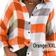 thumbnail image 3 of Qarigey Blusa de mujer de manga larga de color suelta Top Block camisa a cuadros Casual Loose Top ropa de otoño Prendas para la parte del cuerpo Naranja XXL Qarigey AP003725-30, 3 of 6