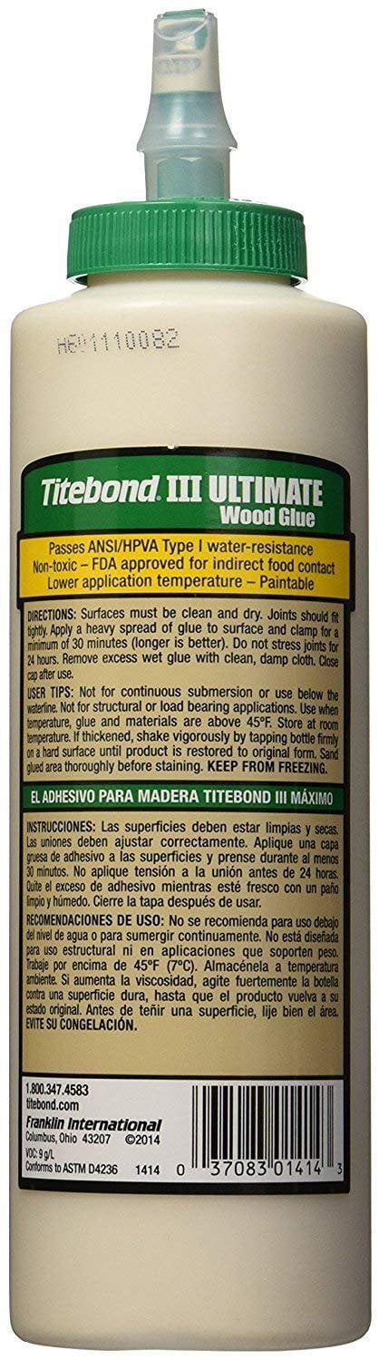 Buy Titebond III 1414 Wood Glue, Brown, 16 oz Bottle Brown