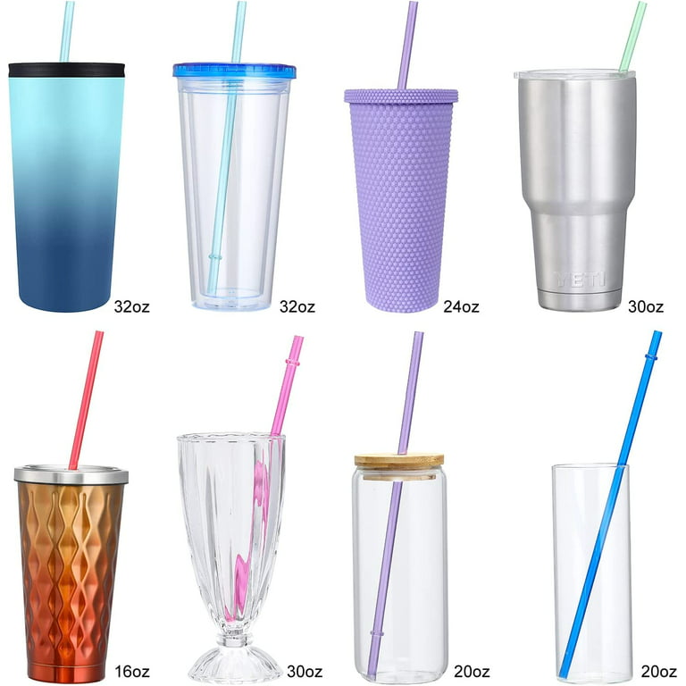 12 Pcs 11 Reusable Plastic Straws For Tall Cups And Tumblers 6