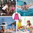 thumbnail image 6 of Drawstring Backpack Gym Bag Sackpack String Sack Pack Bags - rose Red, 6 of 6