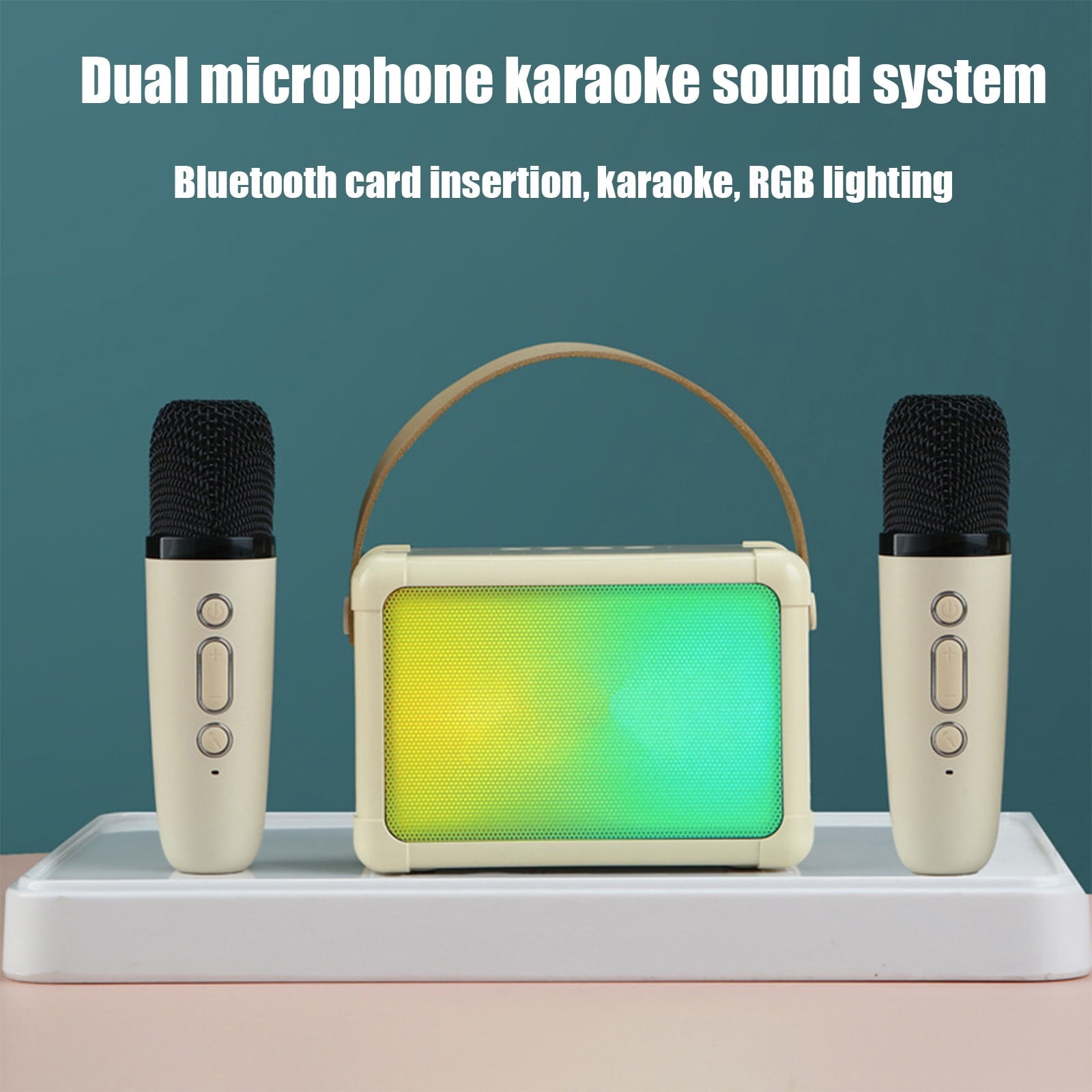 Car-Mounted RGB Bluetooth Speaker, Portable Desktop and Outdoor Mini Karaoke with Colored Lights, Voice Prompt Audio, 5W Gift for Travel, Home, or Sports Activities