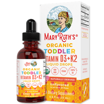 MaryRuth's  Toddler  D3+K2 Liquid Drops, 0.5 fl oz, Calcium Supplement