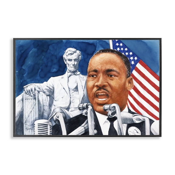 1960s American Speech Portrait Black Framed Giclee Art, design by Wind River Studios
