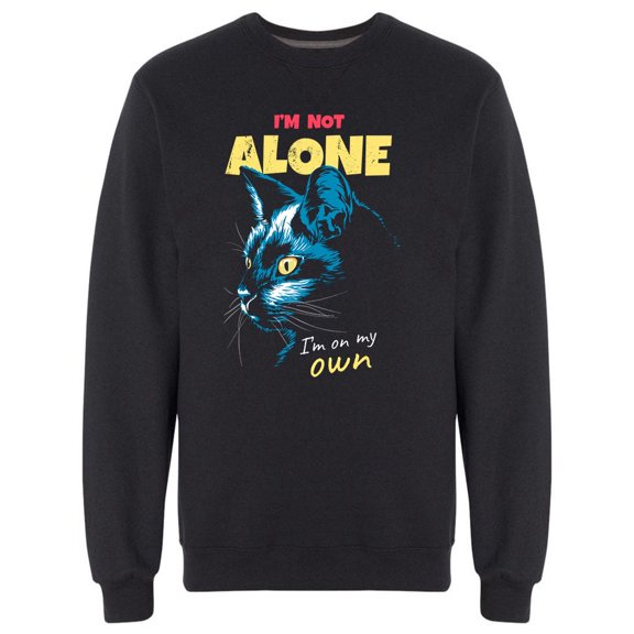 Slogan With Black Cat Graphic Sweatshirt Men -Image by Shutterstock, Male Medium