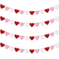 thumbnail image 2 of AZXY 4 Pcs Pre-Assembled Valentine's Day Red Pink & White Heart Paper Flag Garland Banner, Handcrafted Romantic Decor for Bedroom Office Party Window Holiday Decoration, Outdoor Home Hanging Decor, 2 of 6