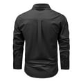 thumbnail image 3 of Cotton Cargo Shirts for Men Big and Tall Plus Size with Multi-Pockets Button Down Collar Long Sleeve T Shirt Casual Solid Slim Outdoor Hiking Tops, 3 of 3