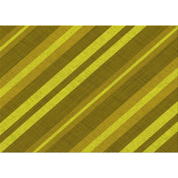 Ahgly Company Indoor Rectangle Patterned Dark Yellow Green Area Rugs, 7' x 9'