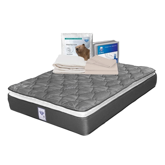 Colchón Queen Size Spring Air Aries + Protector de colchón + Juego de Sábanas