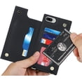 thumbnail image 4 of Crossbody Wallet Case for iPhone 8 Plus/iPhone 7 Plus with Card Slot Holder,Magnetic Flip Folio Purse Case, PU Leather Zipper Handbag with Detachable Lanyard Strap 5.5 Inch (Black), 4 of 16