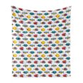 thumbnail image 1 of Fish Soft Flannel Fleece Blanket, Colorful Modern Artwork with Repeating Tropical and Exotic Fish Species Pattern Print, Cozy Plush for Indoor and Outdoor Use, 50" x 70", Multicolor, by Ambesonne, 1 of 6