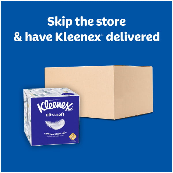 Kleenex® Facial Tissue Cube 60042-2 Ply Face Tissue - 4 Tissue Boxes X 80  Facial Tissues - Sheet Size 20 X 20 Cm (320 Facial Tissues)
