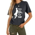 thumbnail image 4 of WREESH Women's Cowboy Graphic Tee Fashion Casual Pullover with Crew Neck Short Sleeve Gray, 4 of 5