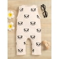 thumbnail image 3 of Franhais Newborn Baby Sleeveless Romper, Panda Printed Button Round Neck Overalls, Casual Simple Jumpsuit, 3 of 9