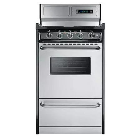 Summit TEM130BKWY 20" Freestanding Electric Range with Electronic Ignition, Clock with Timer