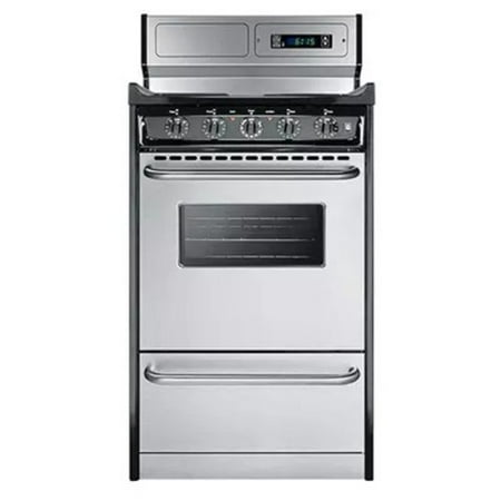 Summit TEM130BKWY 20in Freestanding Electric Range with Electronic Ignition, Clock with