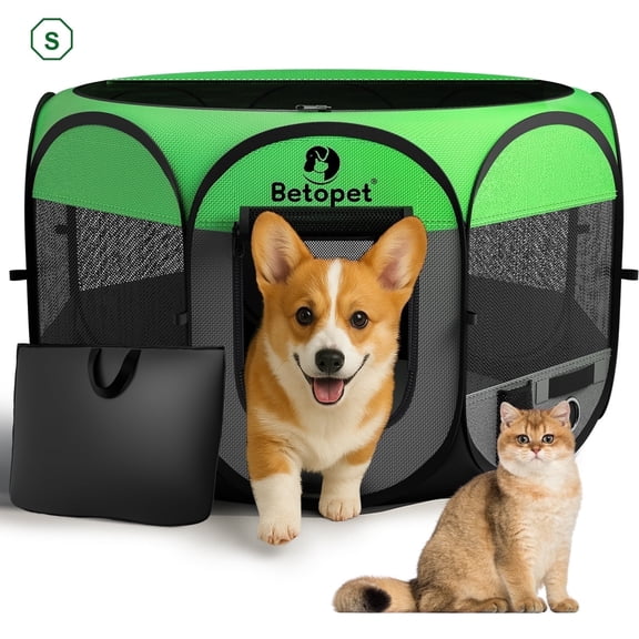 BEBANG Pop up Dog Playpen, Foldable Portable Pet Playpen for Dogs Cats Puppies Rabbits Chickens, Pet Tent for Indoor Outdoor Travel Camping