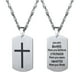thumbnail image 1 of PROSTEEL Collar con forma de cruz con etiqueta de perro para hombres, niños, cadena colgante de plata de acero inoxidable, versículo de la Biblia, inspirador, religioso, cristiano, joyería, regalos, 1 of 7